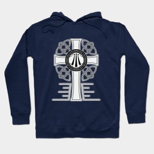 Awen Celtic Cross Greyscale Hoodie